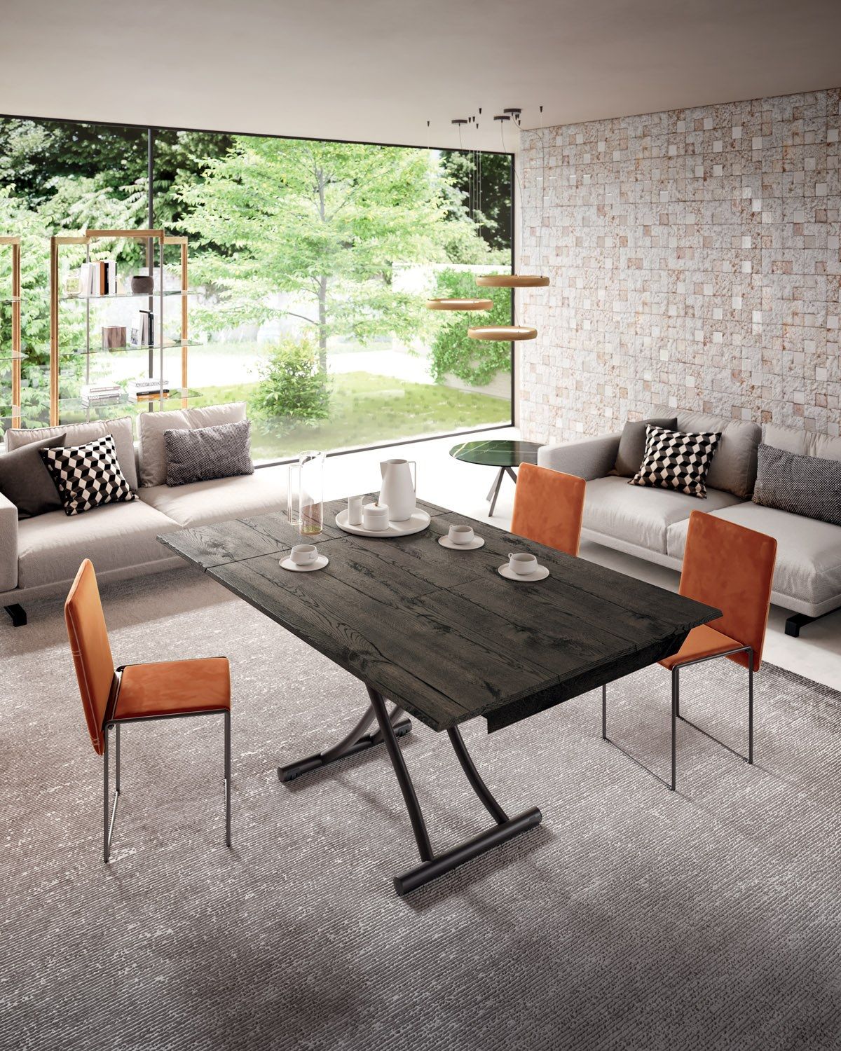 Деревянный регулируемый по высоте выдвижной журнальный столик Ozzio Italia LEONARDO ARCH-00040651 - Вид №3