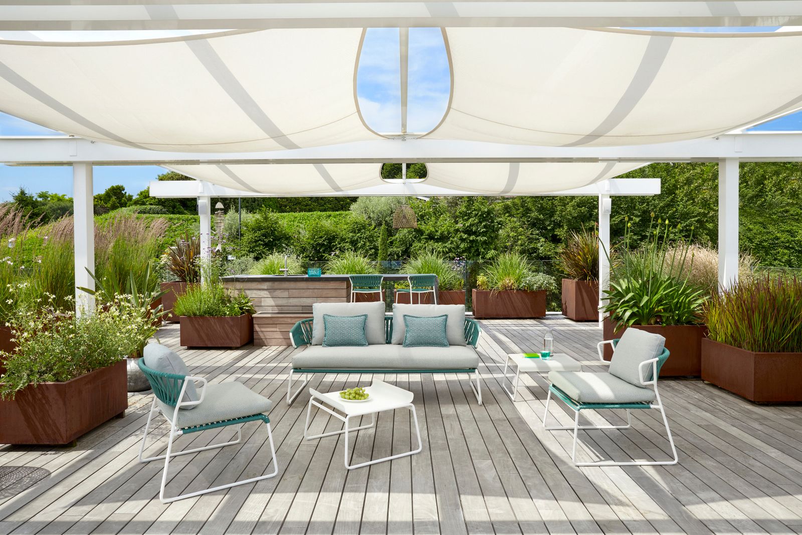 2-местный садовый диван в Sunbrella® и морской веревке S-CAB Lisa ARCH-00027211 - Вид №2