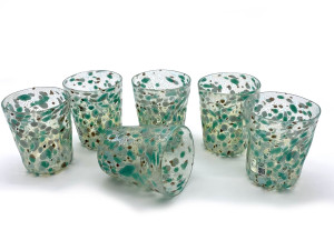 Набор из шести стеклянных стаканов ручной работы