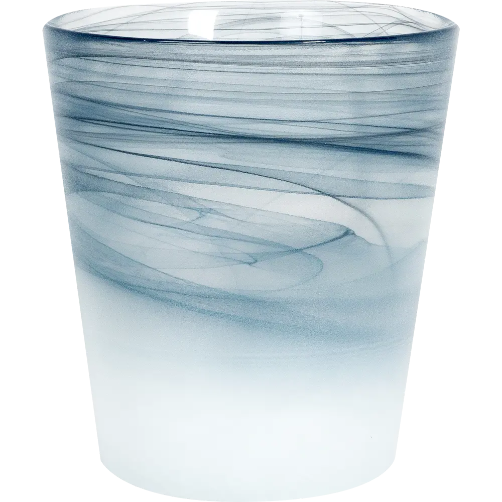 Горшок цветочный Nina Glass Аттика ø13.8 h13.8 см v1.2 л стекло чёрный/белый 82128243 STLM-2022877  - Вид №1