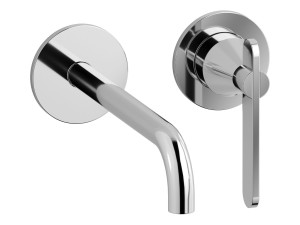 Настенный смеситель для раковины со сливом