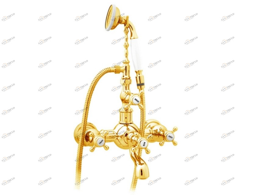 035016.000.30 Душевой набор для ванны Античная латунь Mestre RETRO