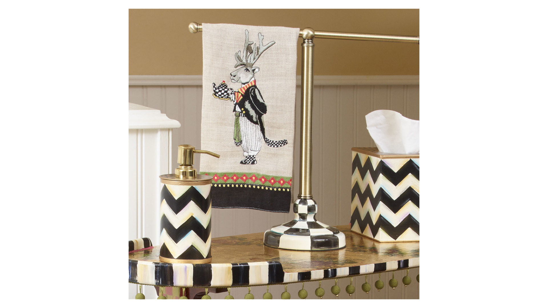 10654437 Mackenzie-Childs Полотенце для гостей Mr. MOOSELY Ткань  - Вид №1