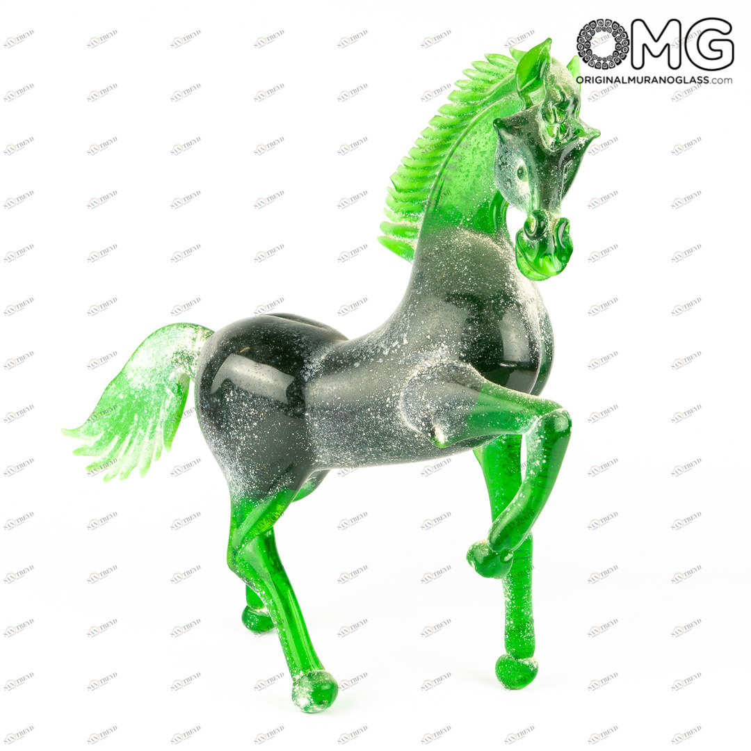 3592 ORIGINALMURANOGLASS Скульптура Лошадь Аппалуза - муранское стекло OMG  см 