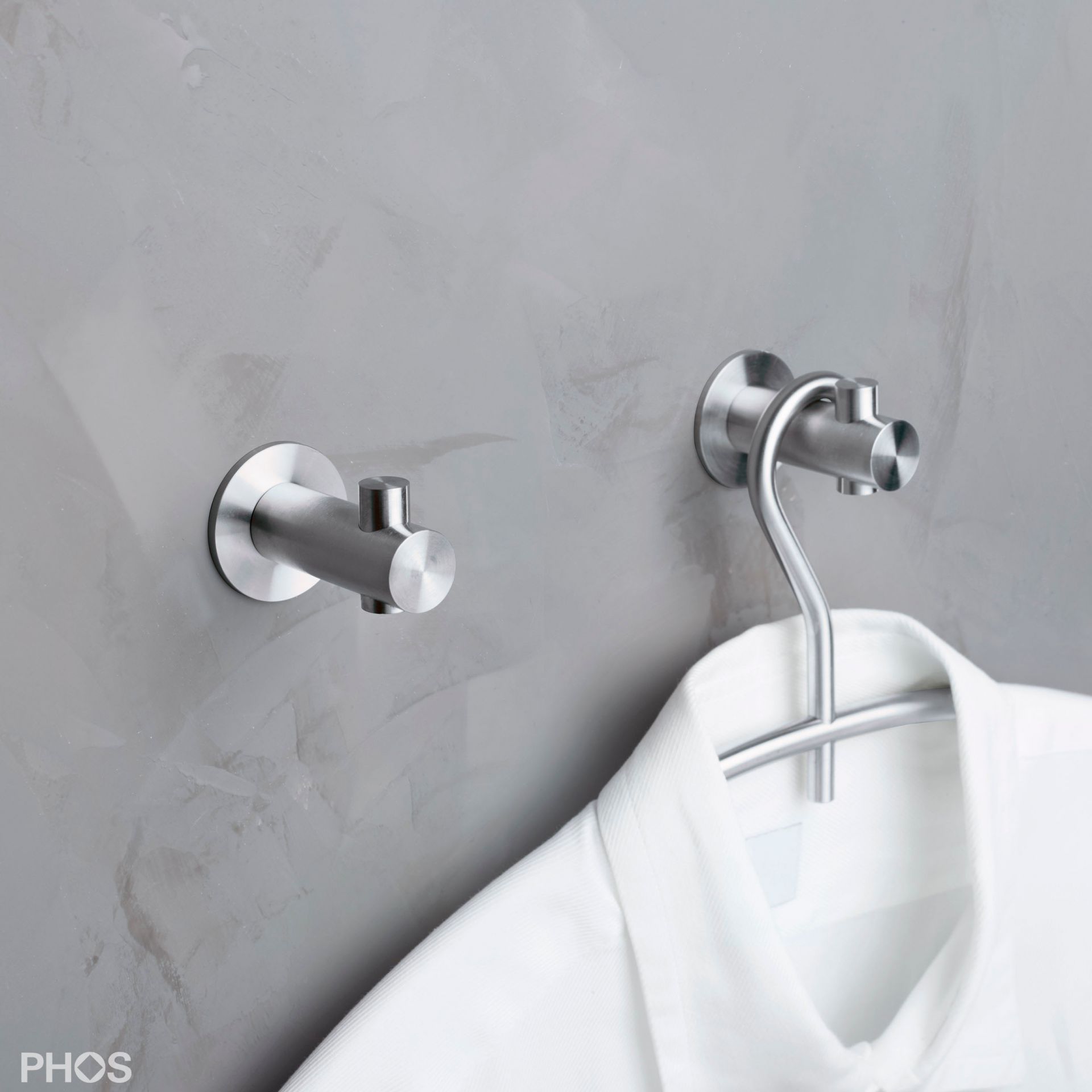 H18-50R40 Крючок настенный, ø18 мм, длина 5 см, с розеткой PHOS  - Вид №2