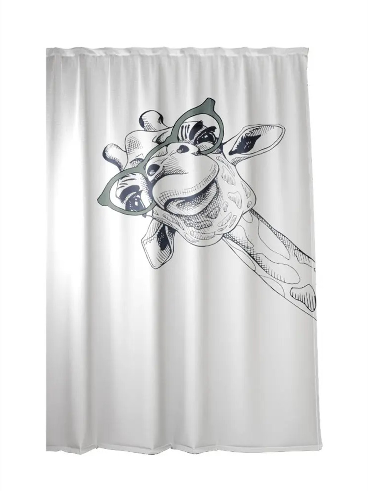 ZENFORT Happy Giraffe — Стильная штора для ванной с геометрическим узором 89370067