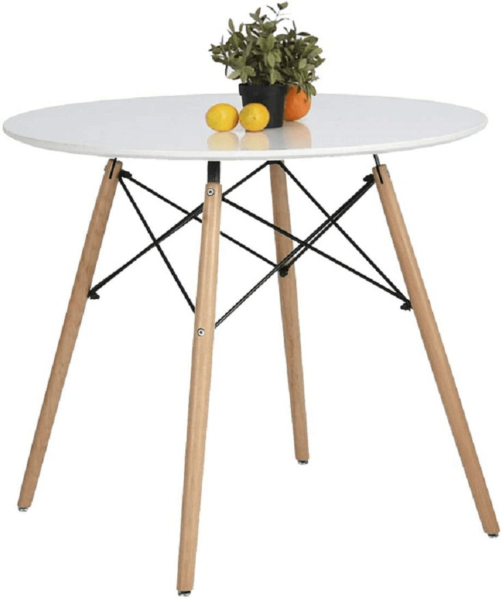 91065304 Стол круглый Eames 80x75 см МДФ цвет белый STLM-0464982 RIDBERG