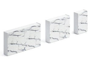 Высокий офисный шкаф из ДСП с распашными дверями