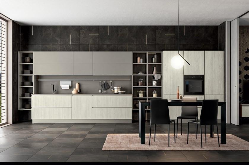 Febal Casa Лакированная линейная кухня со встроенными ручками sun-id-1444141 - Вид №4