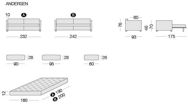 Диван-кровать из ткани Milano Bedding ANDERSEN ARCH-00007059 - Вид №4