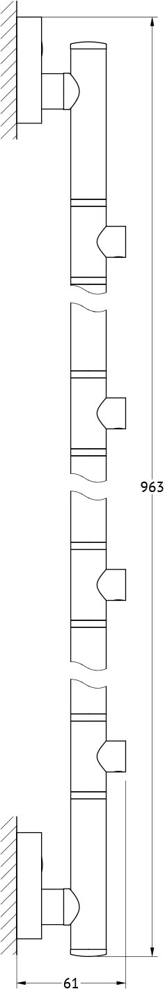 ELL 076 Штанга для 4-х аксессуаров 95 cm FBS Ellea - Вид №1