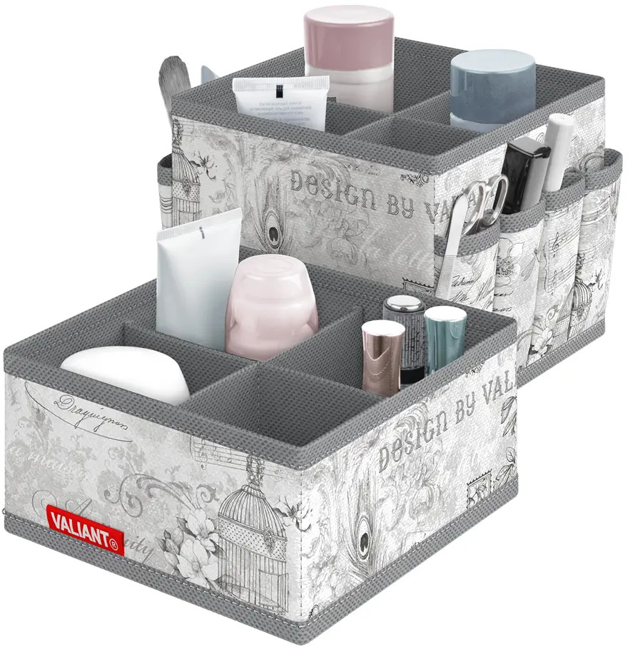 90841026 Органайзер Valiant Vintage grey 15x12x15 см нетканый материал цвет серый STLM-0987067