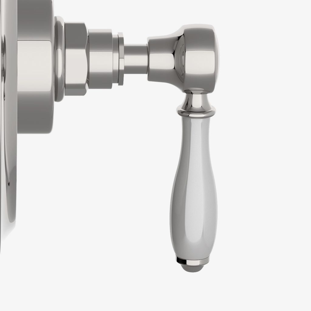 EATH18 Облицовка термостатического регулирующего клапана Easton Vintage с белой фарфоровой ручкой рычага Waterworks  - Вид №1