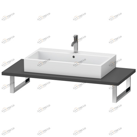 LC104C04949 Консоль для накладной и встраиваемой сверху раковины компакт, Толщина консоли 30 мм L-Cube #LC104C 480 мм Графит матовый, декор Duravit