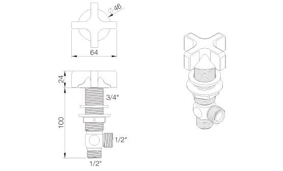 Пульт дистанционного управления из хромированной латуни rvb TIMES ARCH-00071036 - Вид №1