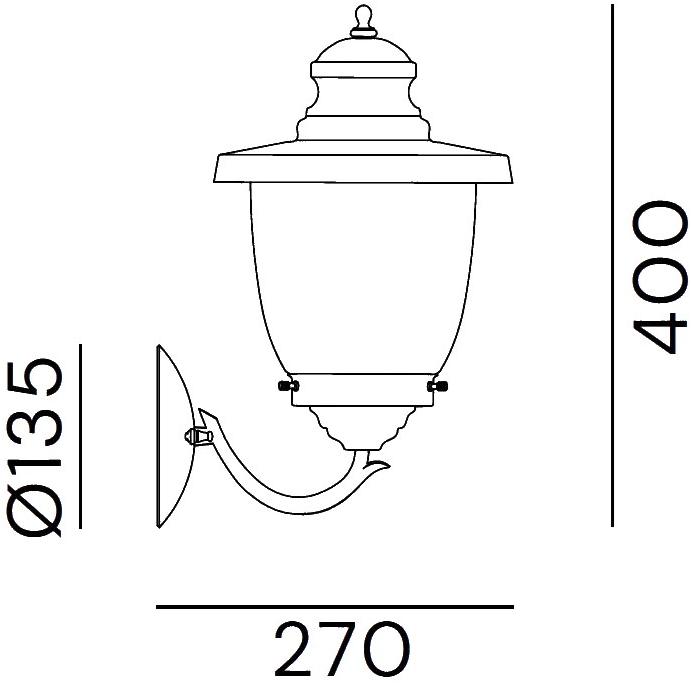 Il Fanale Настенный светильник для улицы из металла Venezia 248.05.orb - Вид №1