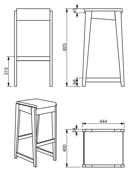 Деревянный барный стул и QM Foam Quinze & Milan номер 26 ARCH-00043203 - Вид №4
