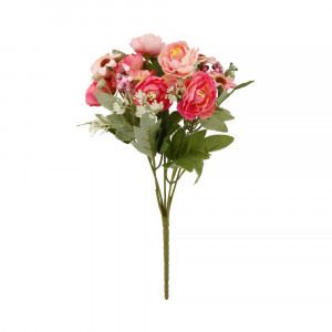 0207 Искусственное растение Букетик ранункулюс, космея 30 см ткань полипропилен KEP KEP