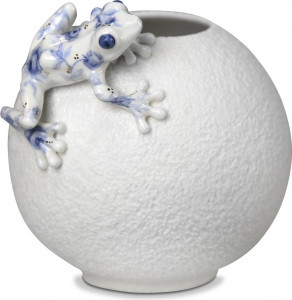 10666540 RUPOR manufactory Ваза Rupor Лягушка 14см, голубой, фарфор Фарфор