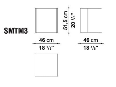 Квадратный зеркальный стеклянный журнальный столик Maxalto Elios ARCH-00114773 - Вид №3