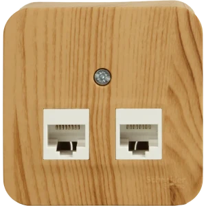 Розетка компьютерная двойная накладная Schneider Electric Blanca RJ45 UTP cat 5e без заземления цвет ясень 86720943 STLM-2009548