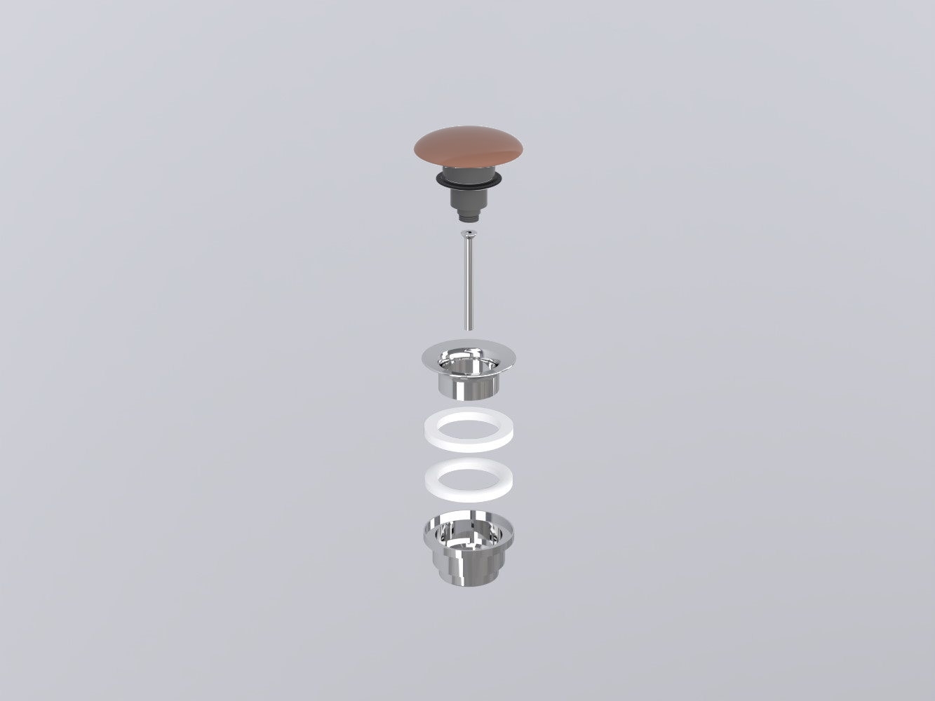 PIL01-NI Универсальный донный клапан click/clack хром с керамической крышкой cielo Запасные части и аксессуары Ceramica Cielo