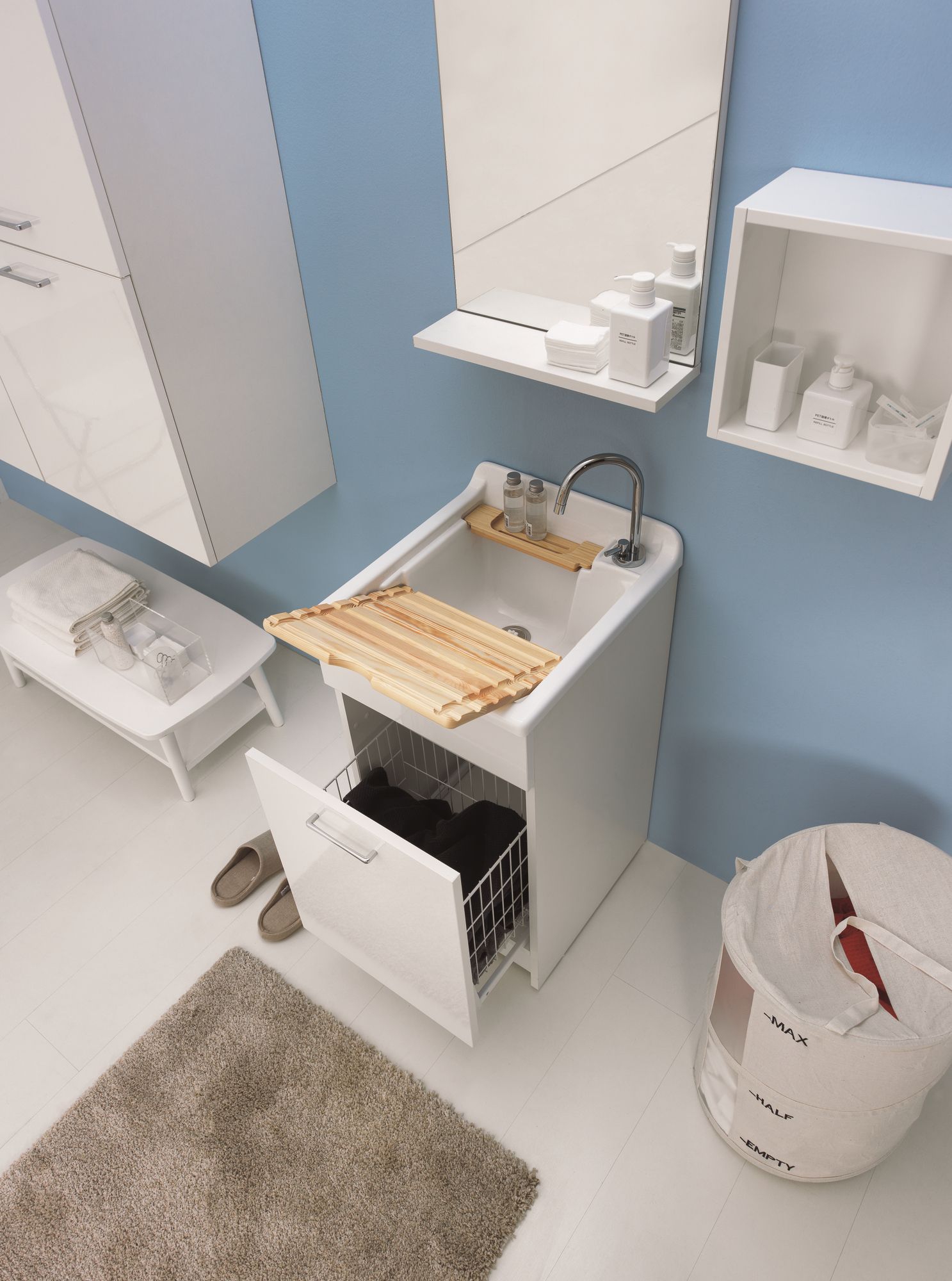 Шкаф для белья из ДСП с бельевой стойкой COLAVENE Jolly Wash ARCH-00149787 - Вид №3