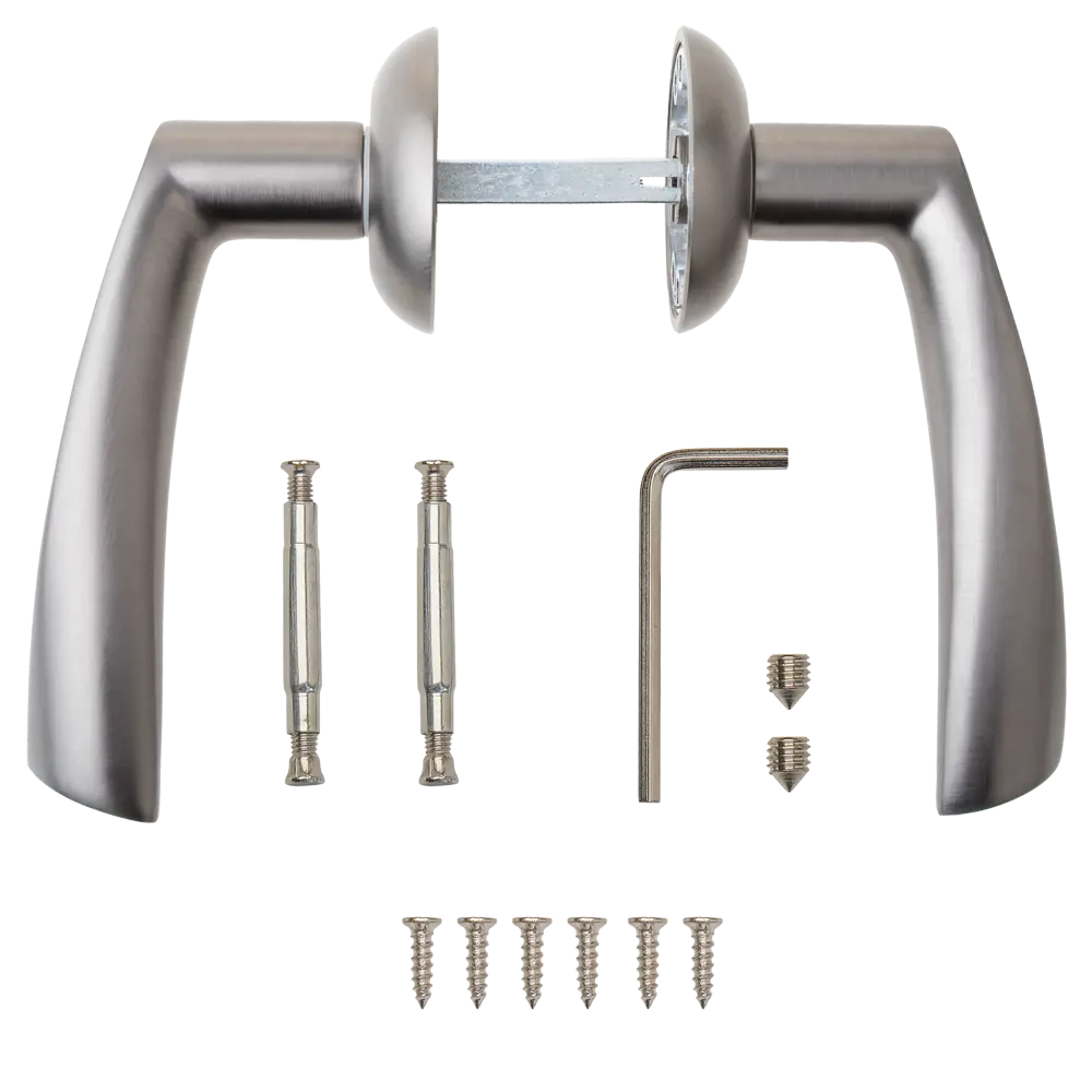 Дверная ручка на розетке Armex H-14023-A без запирания цвет графит STLM-2007552 - Вид №2