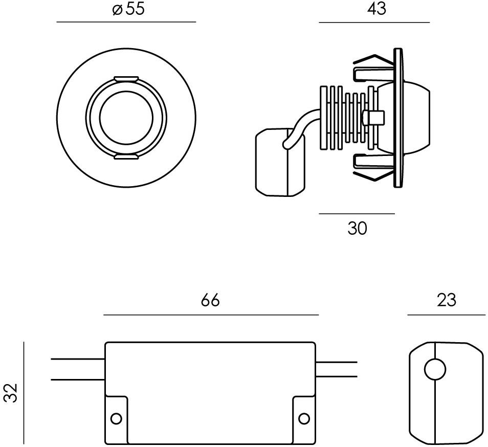 NEXO LUCE Регулируемый встраиваемый светодиодный светильник Recessed-wet area nexo luce 1006 - Вид №2