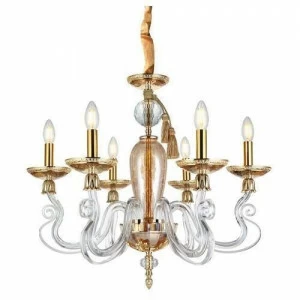 Подвесная люстра Divinare 5123/01 LM-6 DIVINARE ДИЗАЙНЕРСКИЕ 187692 Янтарный