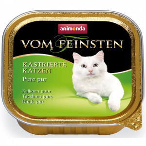 ПР0021366 Корм для кошек Vom Feinsten для кастрированных кошек отборная индейка конс. 100г Animonda