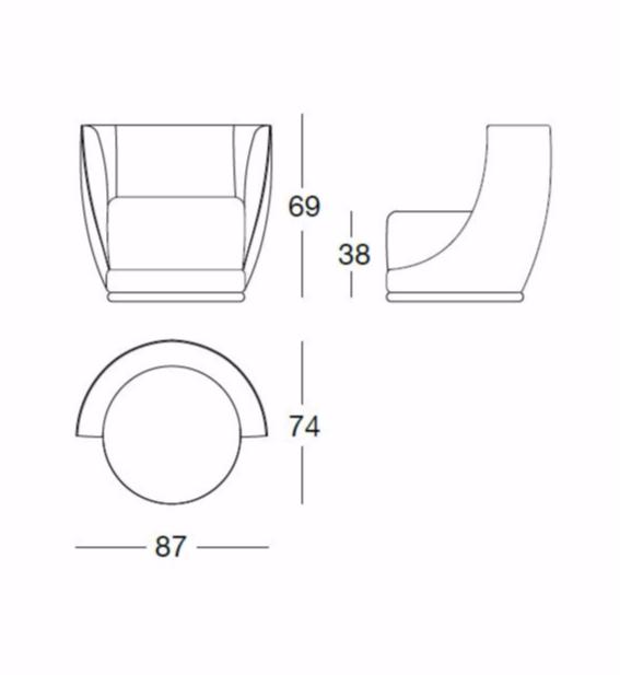 Longhi Поворотное кожаное кресло Loveluxe 2014 – royal collection X 675 - Вид №2