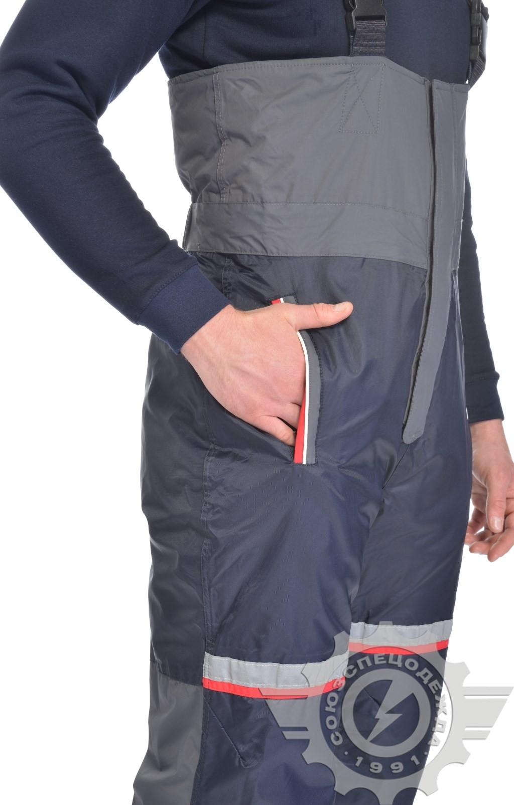 60883 Полукомбинезон "Байкал" зимний с СВП  Зимняя спецодежда  размер 52-54/170-176  - Вид №3
