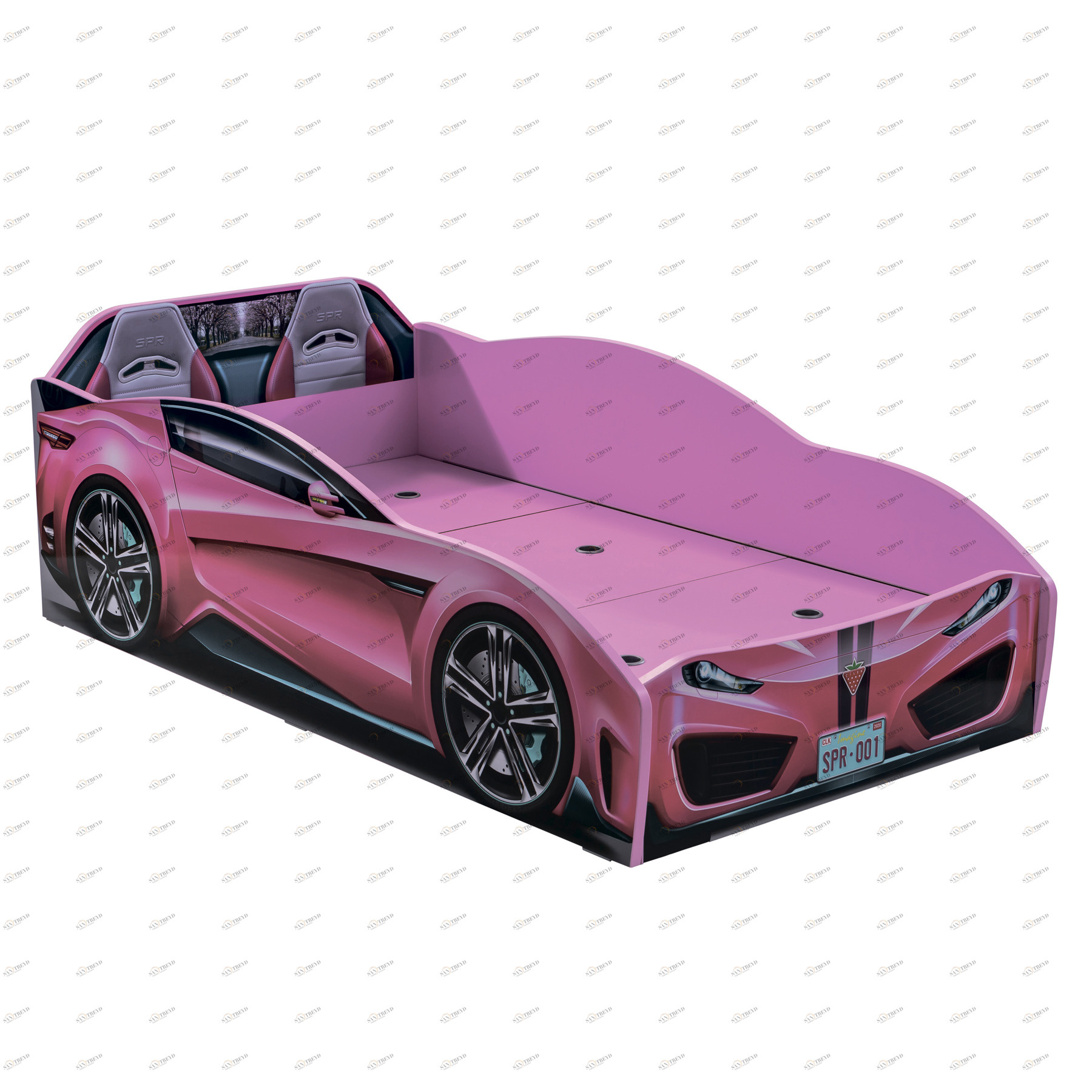 Кровать-машина детская 70х130 см розовая Spyder CILEK  00-3832331 Розовый Santreyd 