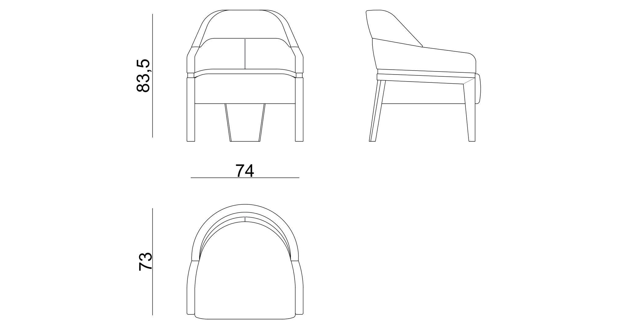 Тканевое кресло с подлокотниками Zebrano Hypnos ARCH-00007490 - Вид №4