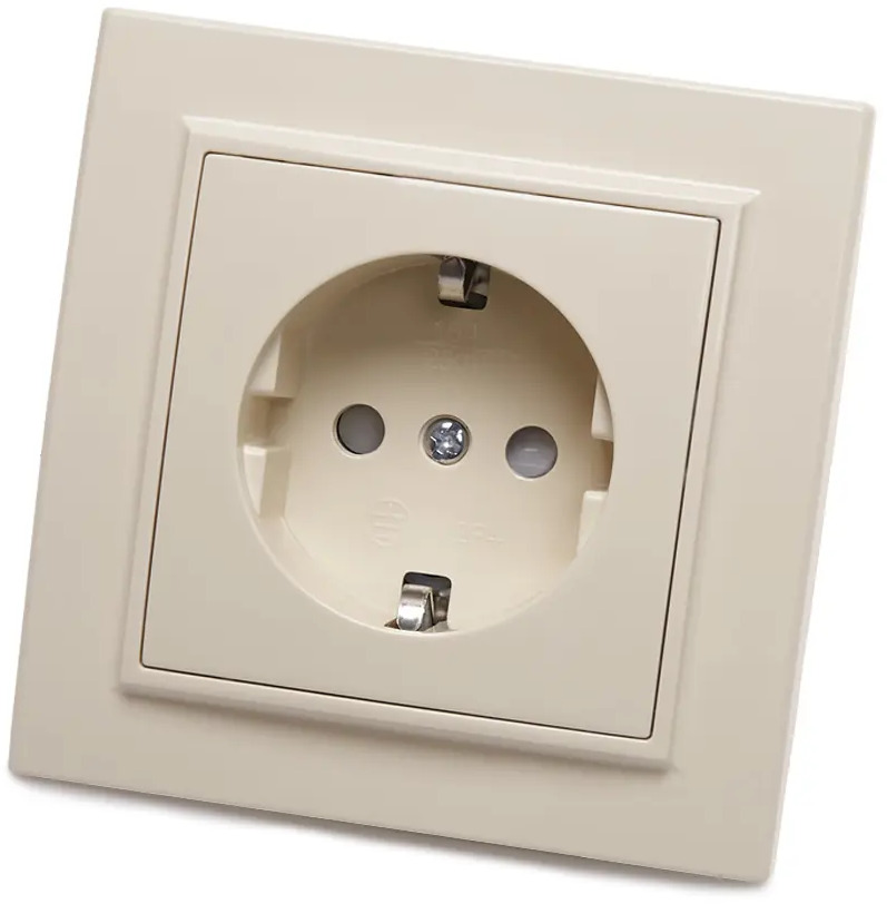 92709145 Розетка 1-местная с/з STEKKER PST16-9010-02 250В 16А с защитной шторкой серия Эрна слоновая кость Комплект 2 шт. STLM-0536928