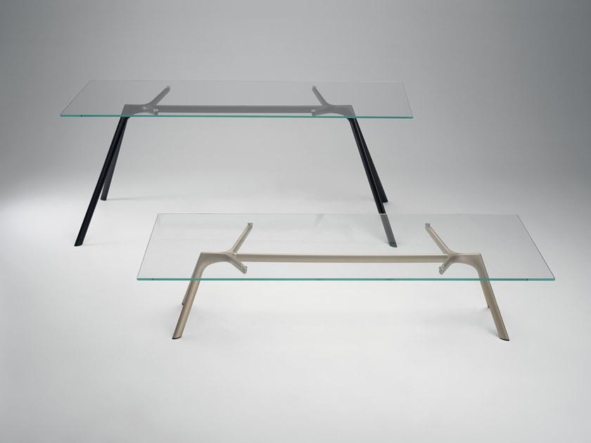 Alias Прямоугольный журнальный столик из алюминия и стекла Dry 45b - Вид №2