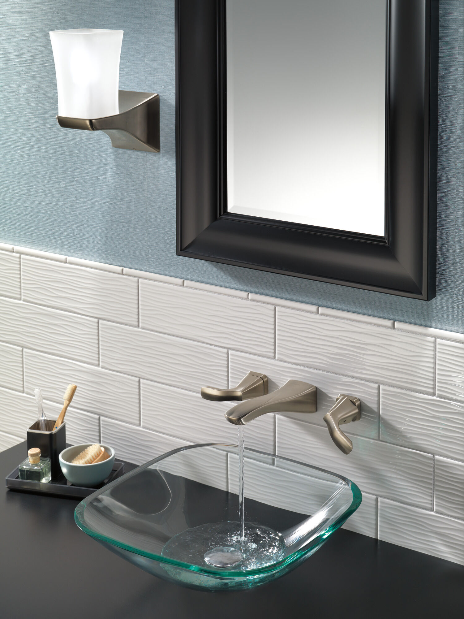 T3552LF-SSWL Накладка для смесителя для ванной комнаты с двумя ручками Delta Faucet Tesla Нержавеющая сталь - Вид №3