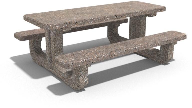 ENCHO ENCHEV - ETE Бетонный стол для пикника со встроенными скамейками  222  - Вид №2