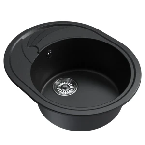 91653953 Мойка для кухни врезная Владикс ML-GM17 66x53 см глубина чаши 180 см искусственный камень цвет черный STLM-1503049