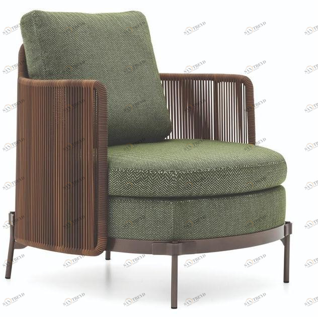 Minotti Садовое кресло из ткани с подлокотниками Tape cord outdoor sun-id-1373788