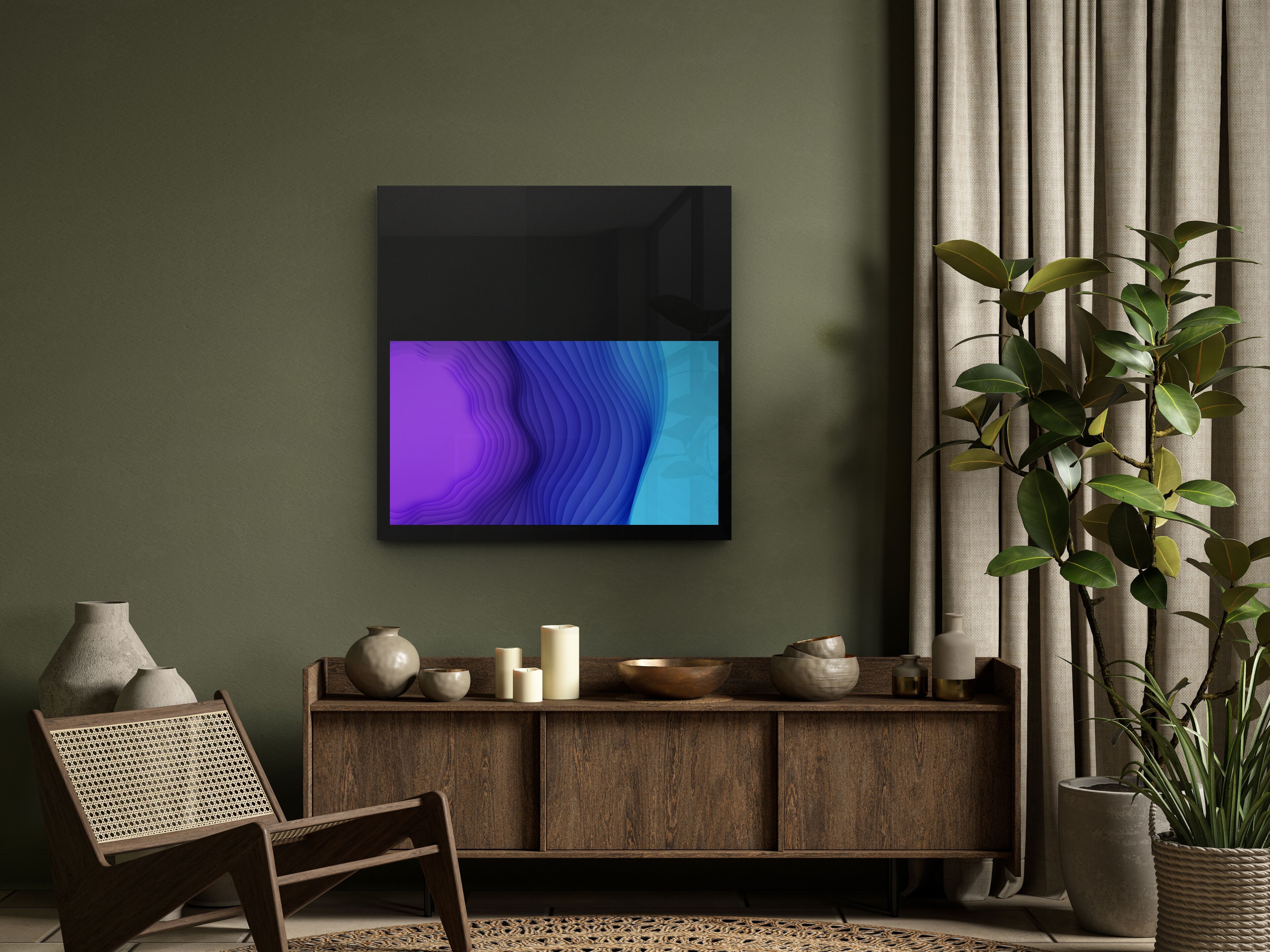 Прямоугольное настенное зеркало со встроенным отсеком для телевизора с антибликовым покрытием NEOD Neptune ARCH-00080100