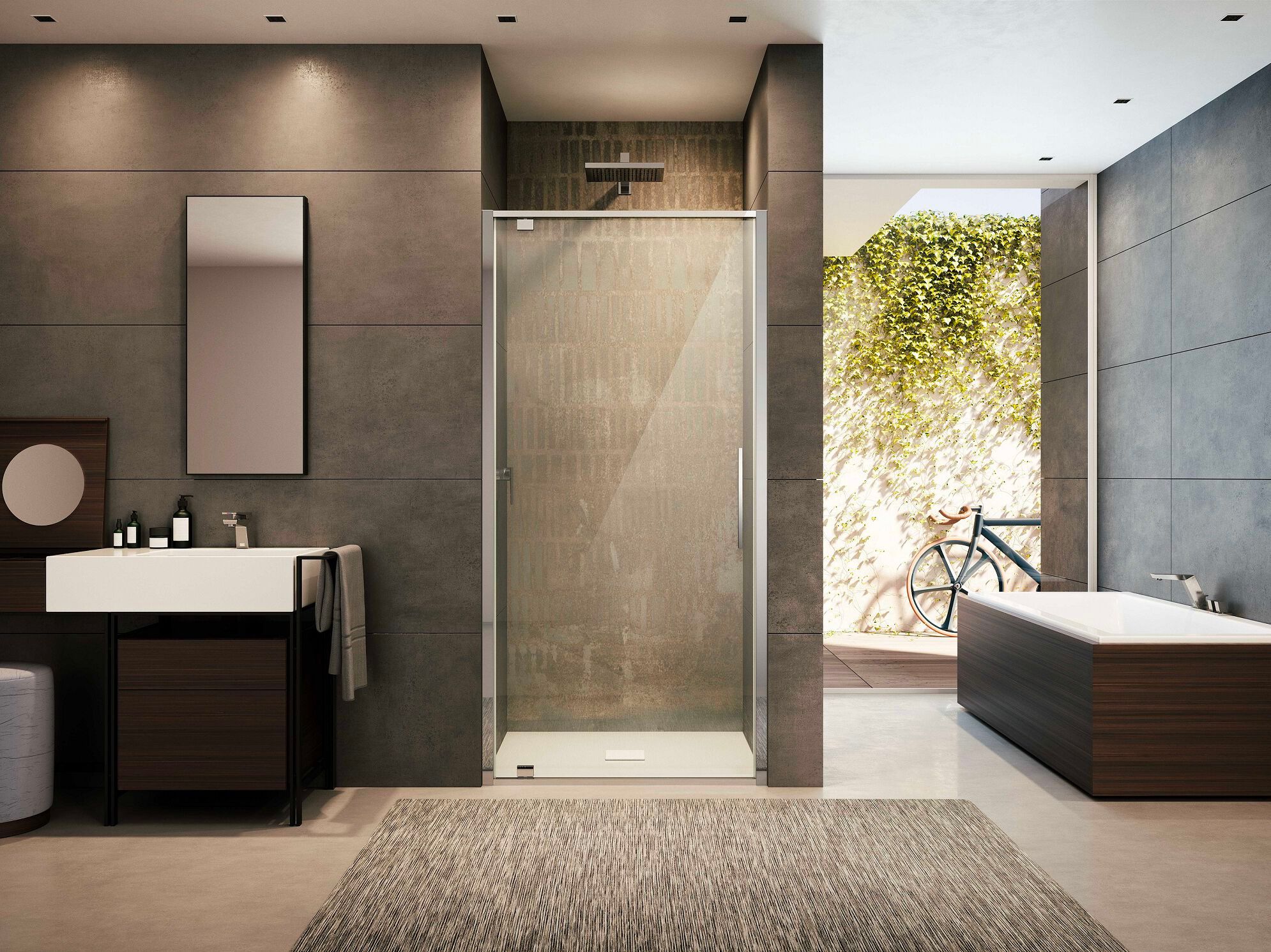 Стеклянная ниша душевая кабина с распашной дверью Provex Industrie Toga ARCH-00130105