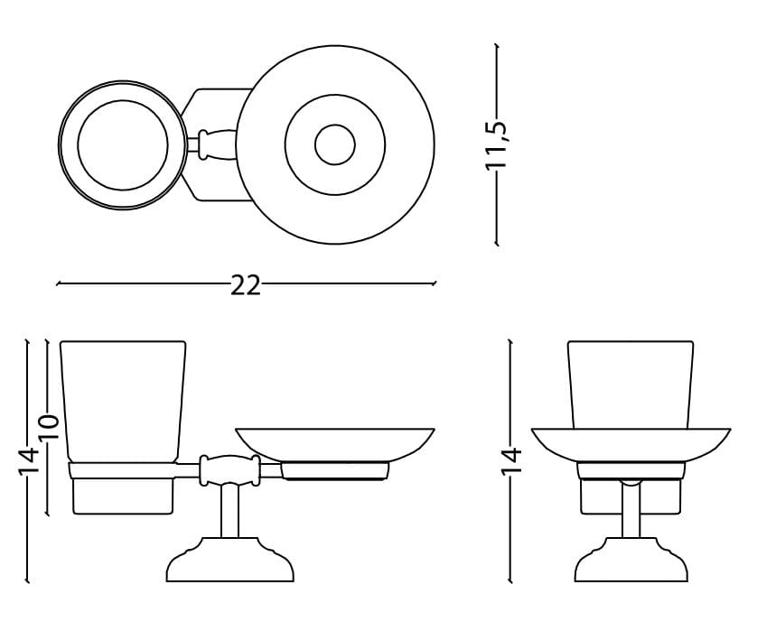 Керамическая мыльница / держатель зубной щетки Park Avenue Waldorf ARCH-00139679 - Вид №3