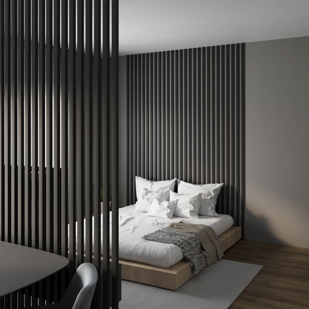 Интерьерная Рейка МДФ STELLA Планкен De Luxe Black Lead 16*60*2700 (уп.6 шт.) STSR-834 - Вид №6