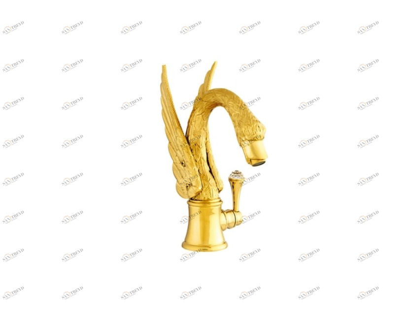 039243.A00.50 Смеситель для умывальника с прогрессивным дизайном и кристаллами сваровски Яркий хром Mestre Swan