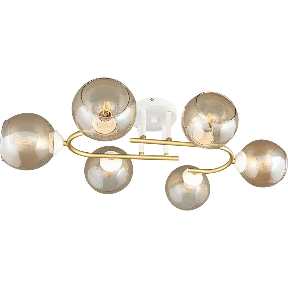 Люстра потолочная Jlight Jerome 3153/6C 6 ламп E27 60W цвет белый и матовое золото 85233265 STLM-2057529 