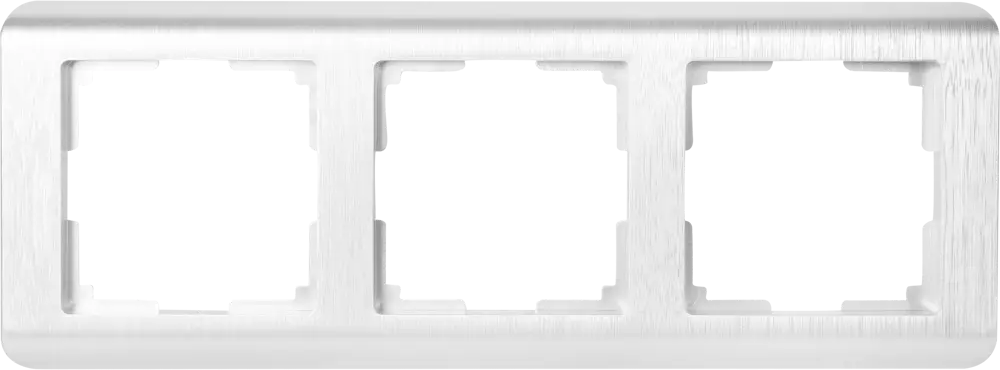 WERKEL Stream — декоративная рамка для трёх электроустановок в серебристом рифлении 82125385