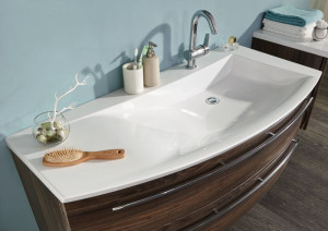 WUA361209L(722/161) Puris Crescendo, тумба под раковину 1200 мм левая, цвет белый высокоглянцевый