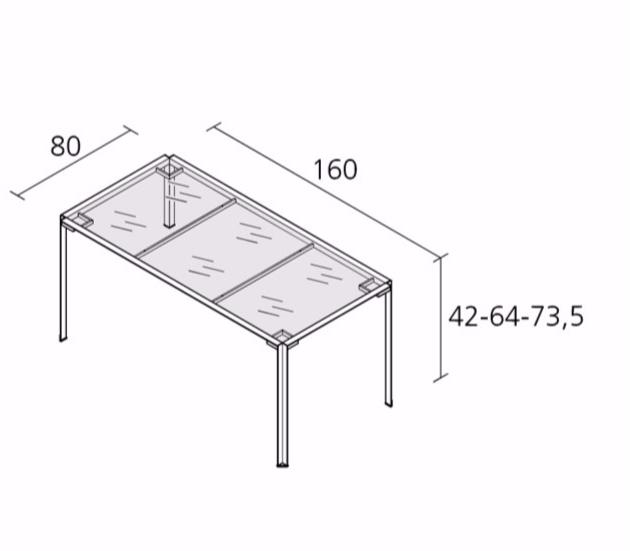 Alias Прямоугольный садовый стол из нержавеющей стали и стекла Green sun-id-1396980 - Вид №1